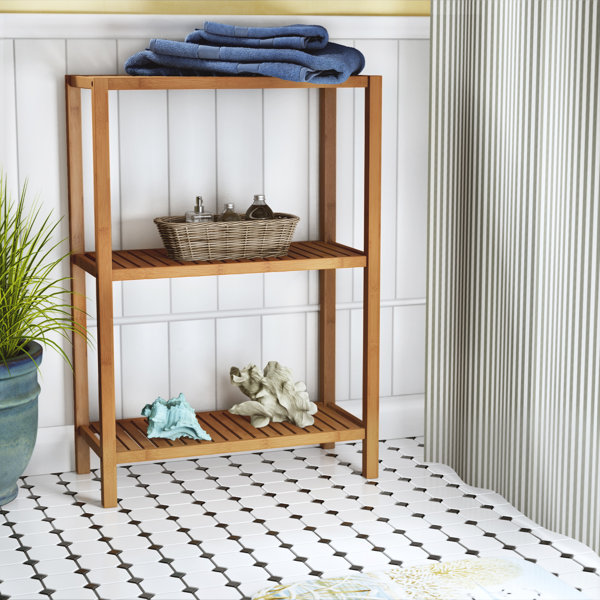 Red Barrel Studio® Apfelstadt Solid Wood Freestanding Bathroom Shelves